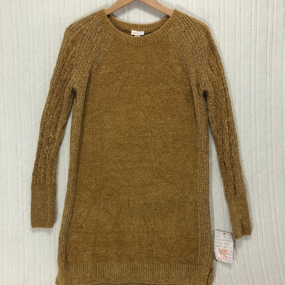LuLaRoe Sweater Dress Knit Long Sleeve Casual Tunic Dress XS